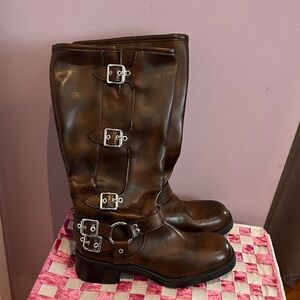 Madden Girl Brown Buckle Knee Boots Sz9